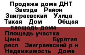 Продажа дома ДНТ Звезда › Район ­ Заиграевский › Улица ­ Тихая › Дом ­ 9 › Общая площадь дома ­ 66 › Площадь участка ­ 900 › Цена ­ 1 500 000 - Бурятия респ., Заиграевский р-н Недвижимость » Дома, коттеджи, дачи продажа   